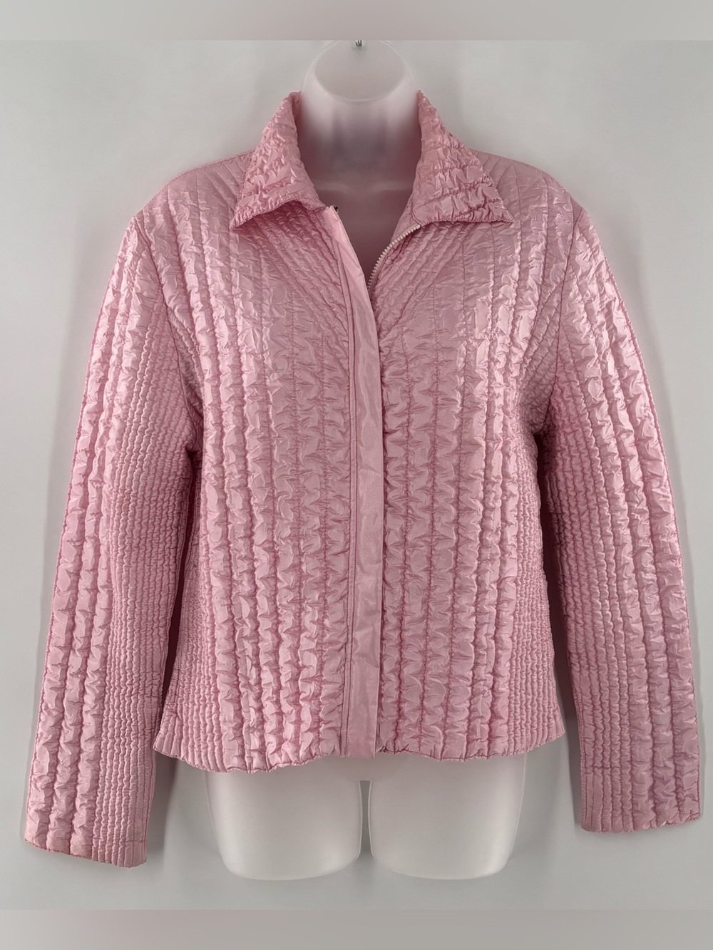 UBU Pink Lightweight Crinkle Quilted Jacket Size M